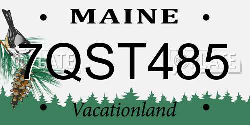7QST485 Maine License Plate