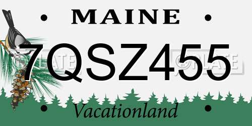7QSZ455 Maine License Plate