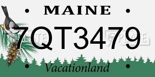 7QT3479 Maine License Plate