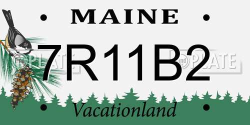 7R11B2 Maine License Plate