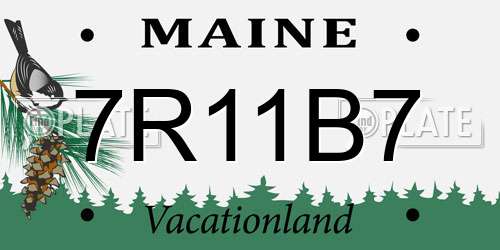 7R11B7 Maine License Plate