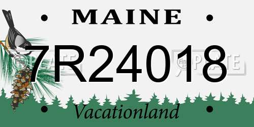 7R24018 Maine License Plate