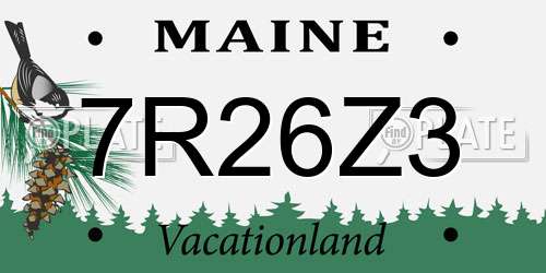 7R26Z3 Maine License Plate
