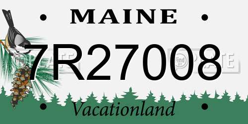 7R27008 Maine License Plate