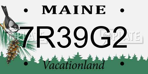7R39G2 Maine License Plate