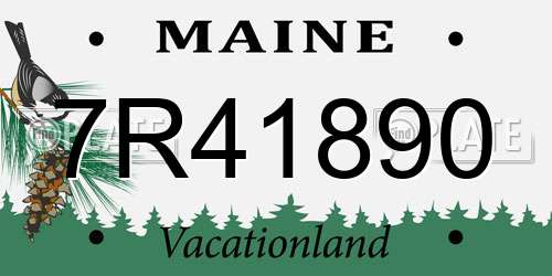7R41890 Maine License Plate