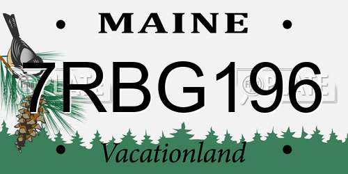 7RBG196 Maine License Plate