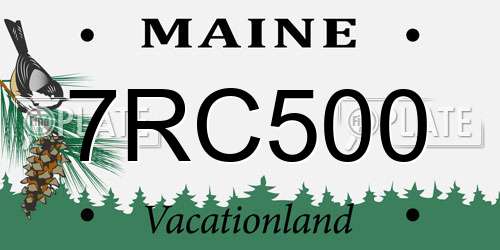 7RC500 Maine License Plate