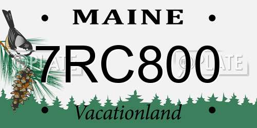 7RC800 Maine License Plate