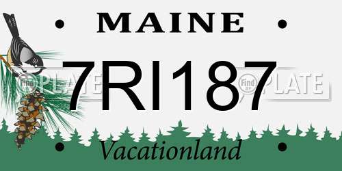 7RI187 Maine License Plate