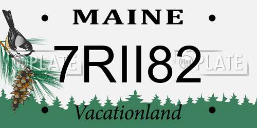 7RII82 Maine License Plate