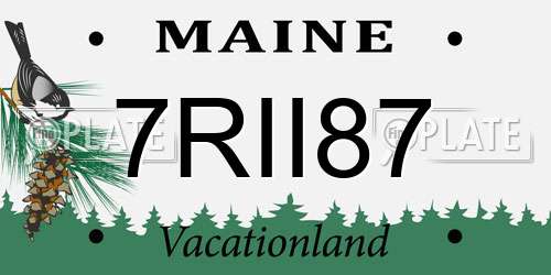 7RII87 Maine License Plate
