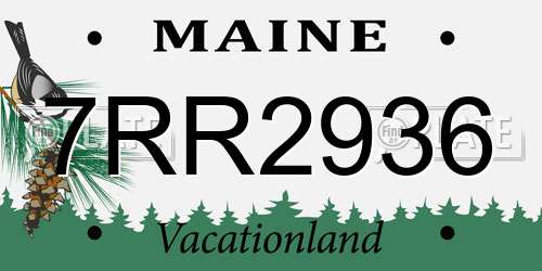7RR2936 Maine License Plate