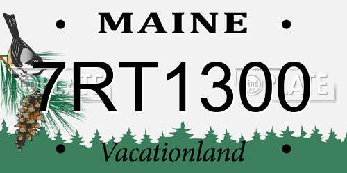 7RT1300 Maine License Plate