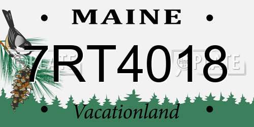 7RT4018 Maine License Plate