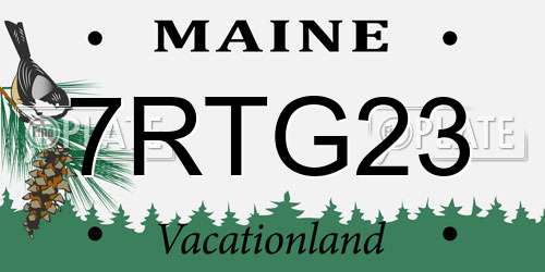7RTG23 Maine License Plate