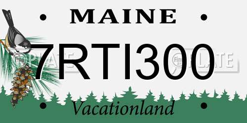7RTI300 Maine License Plate