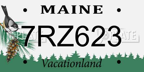 7RZ623 Maine License Plate
