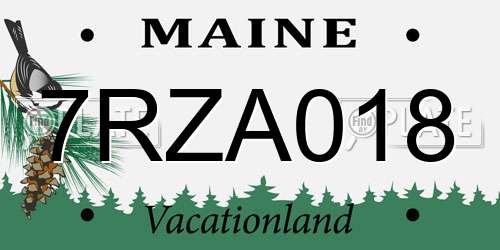 7RZA018 Maine License Plate