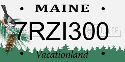 7RZI300 Maine License Plate