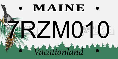 7RZM010 Maine License Plate