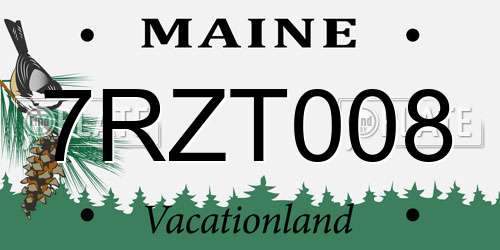 7RZT008 Maine License Plate