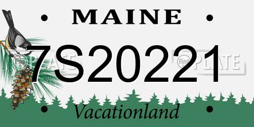 7S20221 Maine License Plate