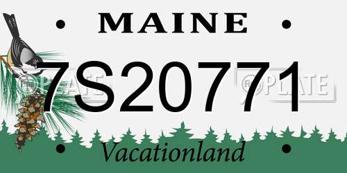 7S20771 Maine License Plate