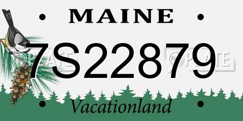 7S22879 Maine License Plate