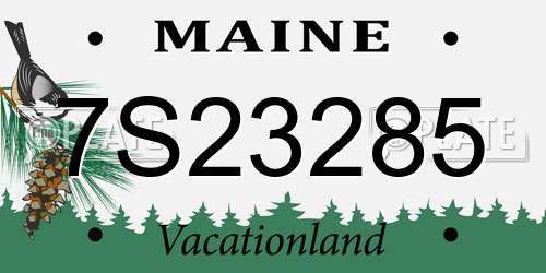 7S23285 Maine License Plate