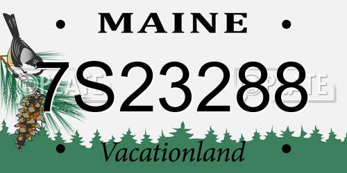 7S23288 Maine License Plate