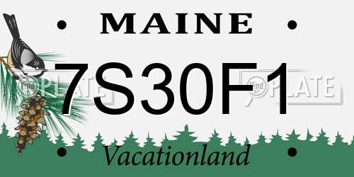 7S30F1 Maine License Plate