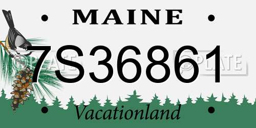 7S36861 Maine License Plate