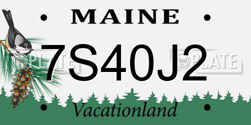 7S40J2 Maine License Plate