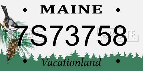 7S73758 Maine License Plate