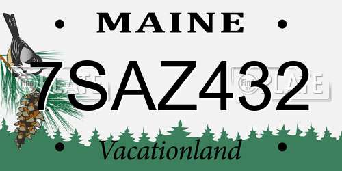 7SAZ432 Maine License Plate