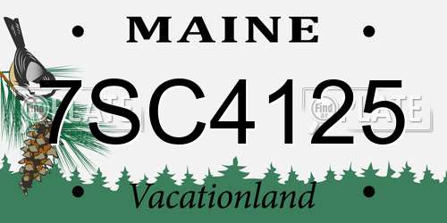 7SC4125 Maine License Plate