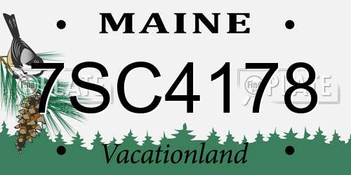 7SC4178 Maine License Plate