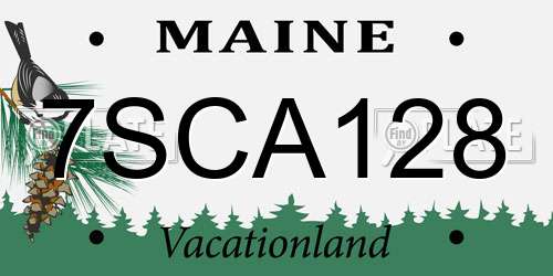 7SCA128 Maine License Plate