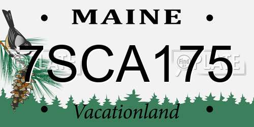 7SCA175 Maine License Plate