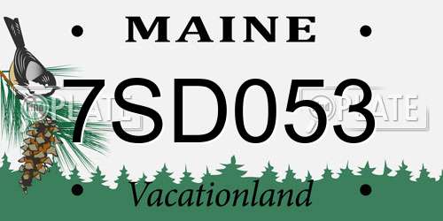 7SD053 Maine License Plate