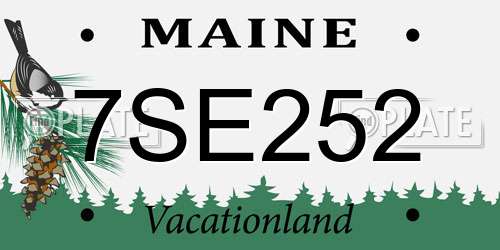 7SE252 Maine License Plate
