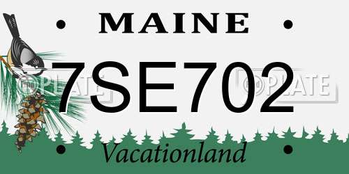 7SE702 Maine License Plate