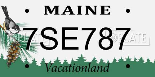 7SE787 Maine License Plate