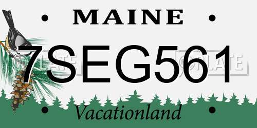 7SEG561 Maine License Plate