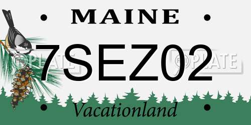 7SEZ02 Maine License Plate