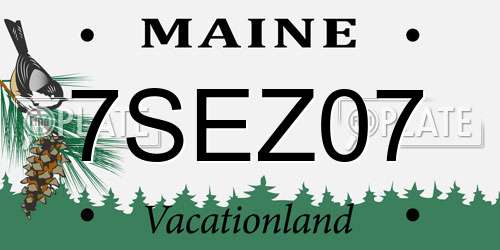 7SEZ07 Maine License Plate