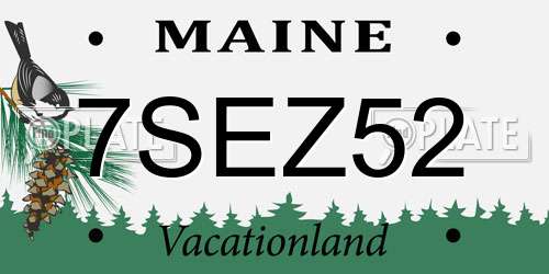 7SEZ52 Maine License Plate