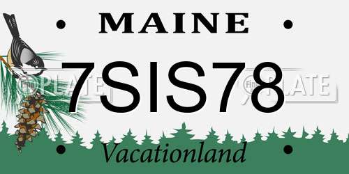 7SIS78 Maine License Plate