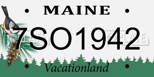 7SO1942 Maine License Plate